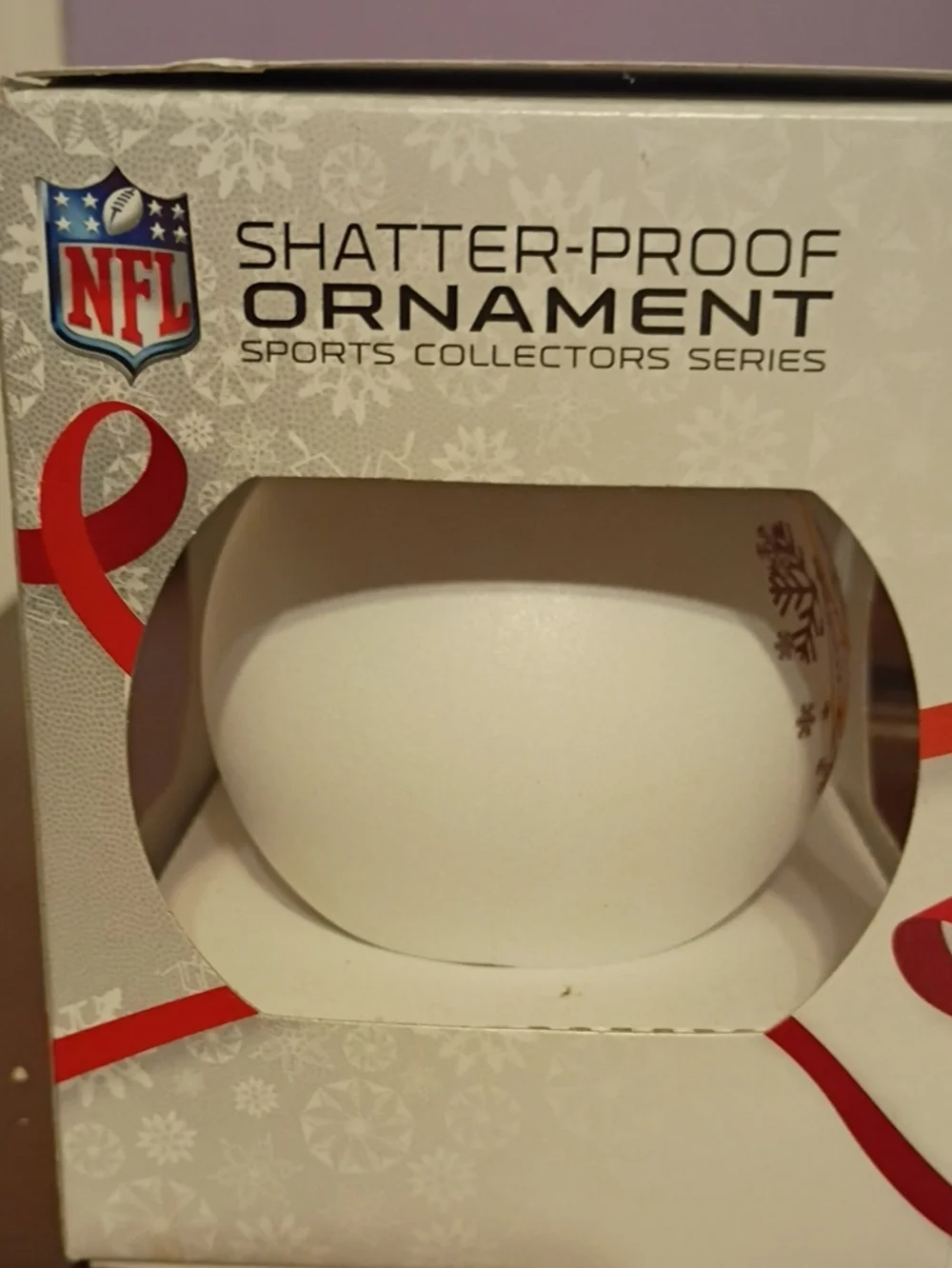 NFL White and Red Washington Team Shatterproof Holiday Ornament